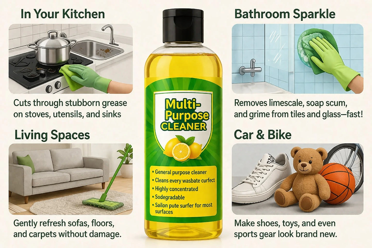 🔥 #1 Multipurpose Cleaner: Buy 1 Get 3 Free + 50% Off (Save ₹600) – Limited Stock