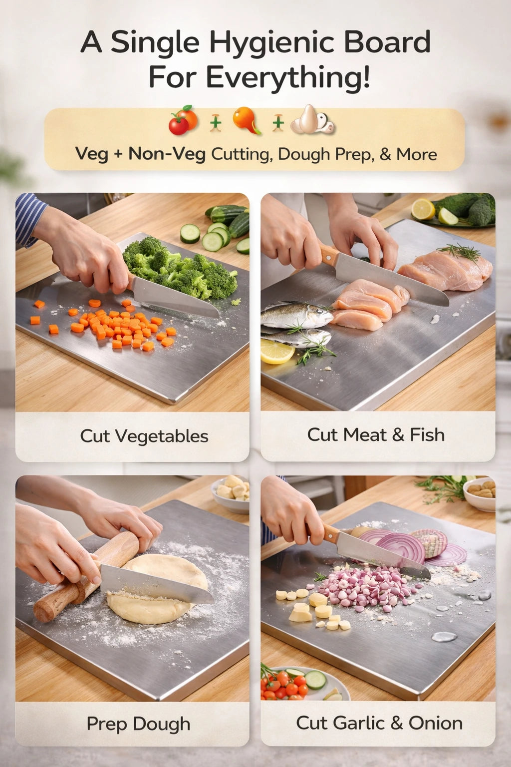 India's #1 Stainless Steel Chopping Board - 50% Off (Save ₹800)  I Limited Stock
